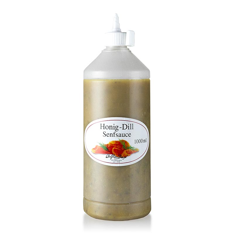 Honig-Dill-Senfsauce, Wolfram Berge, 1 l - würzige, cremige Sauce mit feinem Honig, frischem Dill und scharfem Senf in der praktischen 1 Liter Flasche