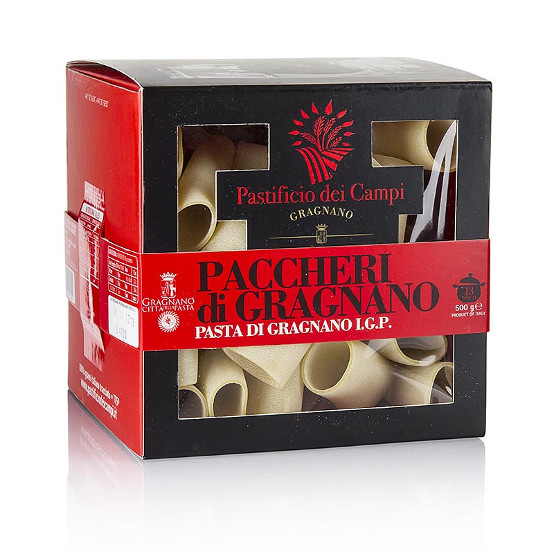 Pastificio dei Campi - No55 Paccheri (halbe Cannelloni), Pasta di Gragnano, IGP/gU, 500 g - hochwertige Pasta aus Italien in traditioneller Herstellung