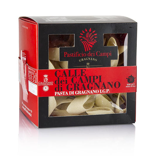 500g package of Pastificio dei Campi No54 Calle, unförmige Ringnudel, Pasta di Gragnano, IGP/gU, with authentic Italian quality