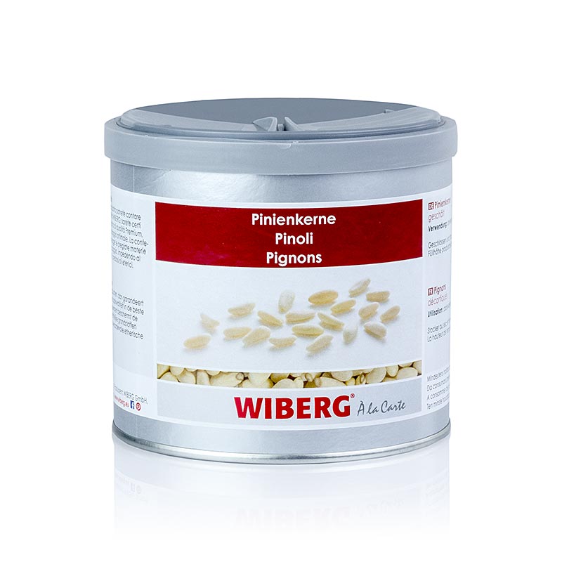 German

Alt text: Wiberg Pinienkerne, geschält, 280 g - hochwertige, geschälte Pinienkerne in einer 280 g Verpackungseinheit