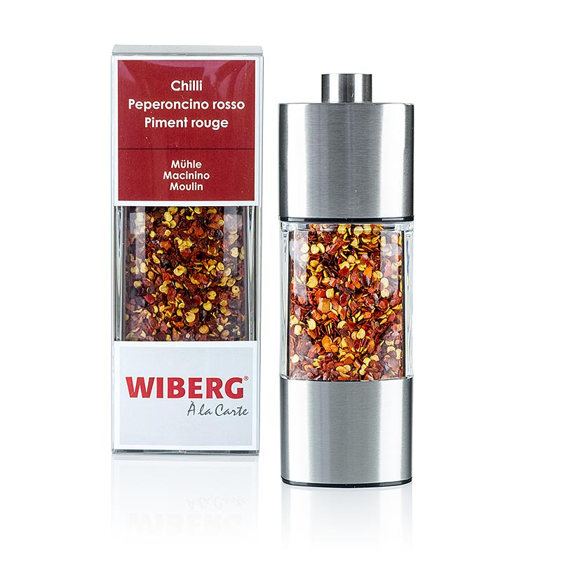 50g of Wiberg ground chilies in a 14cm ceramic grinder mill - German