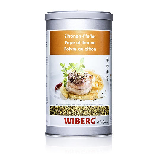 Wiberg Zitronen-Pfeffer, Würzmischung, grob, 750 g - hochwertige Gewürzmischung mit grobem Zitronen-Pfeffer, ideal zum Würzen von Fleisch, Fisch und Gemüse, 750 g Verpackung