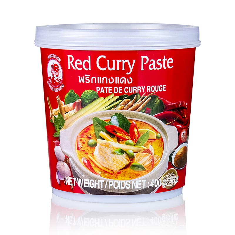 400g of flavorful and aromatic rot Curry Paste from Cock Brand (English)