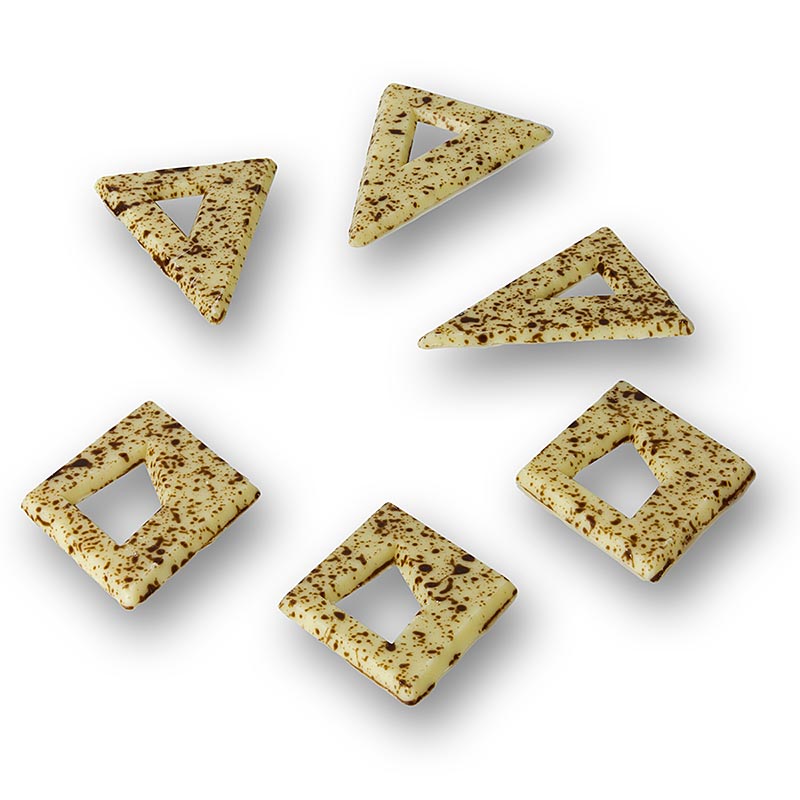 White chocolate triangles and diamonds with sprinkles, 262 pieces, 525g