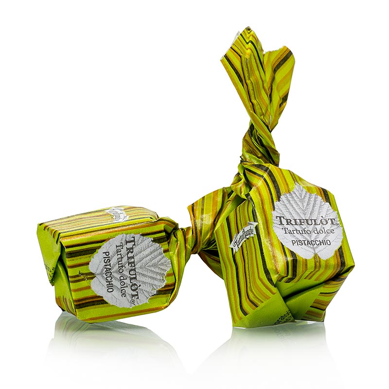 Mini Trüffelpralinen - Dolce d´Alba, Pistazien, 7g, hellgrün, 1 kg - exquisite pistachio-flavored truffle pralines in a 1 kg bulk pack