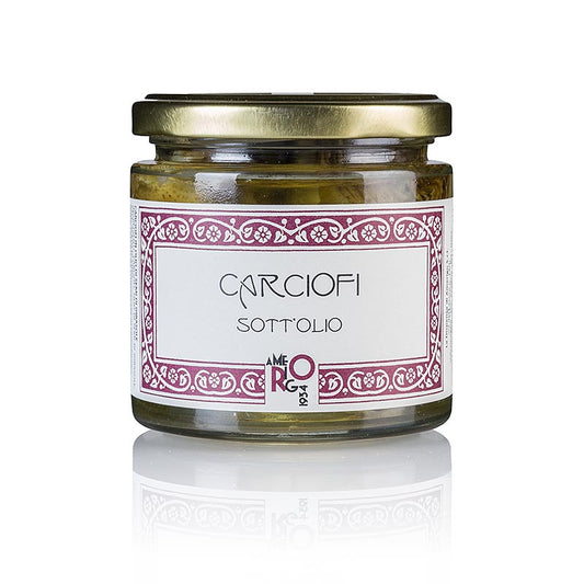 Delicious Amerigo Carciofi sott'olio - Artichokes in Sunflower Oil, 210g, perfect for adding rich, savory flavor to a variety of dishes