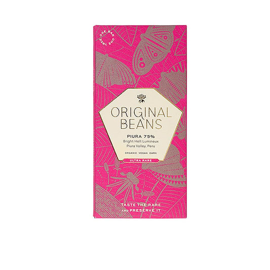  Organic Piura Porcelana Peru 75% Bitter Chocolate Bar by Original Beans, 70g (English)