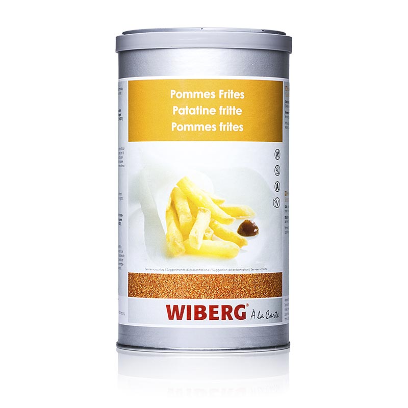 A 115 kg container of Wiberg Pommes Frites Gewürzsalz, a seasoning salt for fries