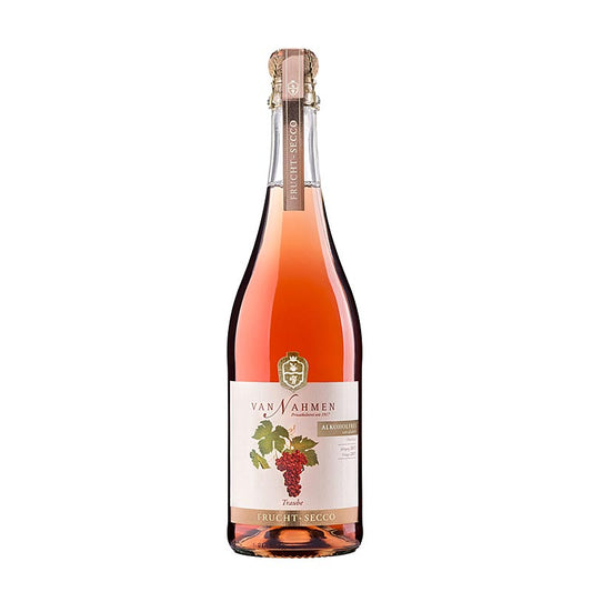 750 ml bottle of Van Nahmen Traube Fruchtsecco, a non-alcoholic, organic grape juice, perfect for any occasion (English)