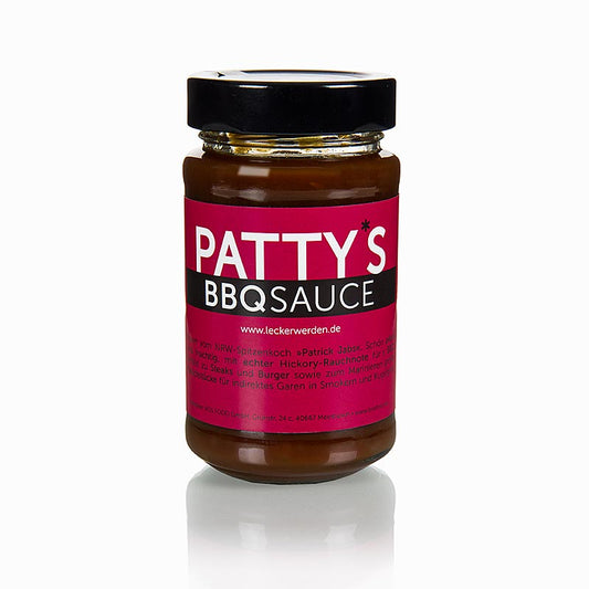 Pattys BBQ Sauce, kreiert von Patrick Jabs, 225 ml - Eine köstliche, hausgemachte Barbecue-Sauce, perfekt zum Grillen und Verfeinern von Fleischgerichten