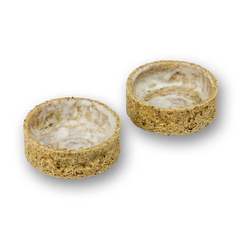 Delicious almond and butter dessert tartelettes, coated with a diameter of 50mm and a height of 17mm, weighing 750g, and coming in a pack of 75 pieces