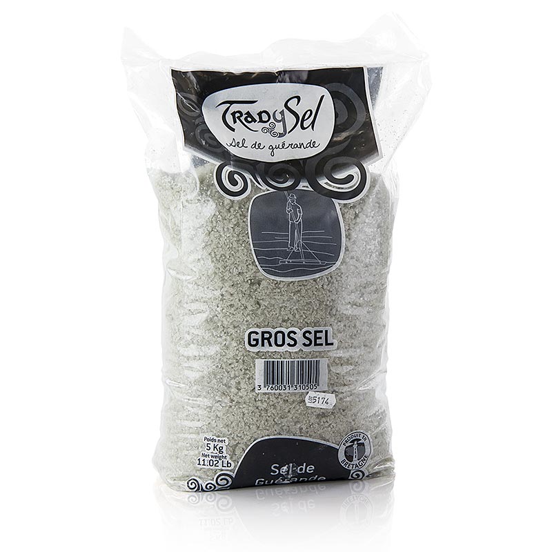 Alt text: Guerande/France TradySel 5 kg coarse, gray, moist sea salt product image