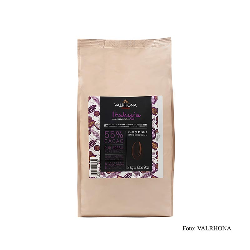 Valrhona Itakuja Bitter 55% Kakao Callets, 3 kg: Premium dark chocolate couverture