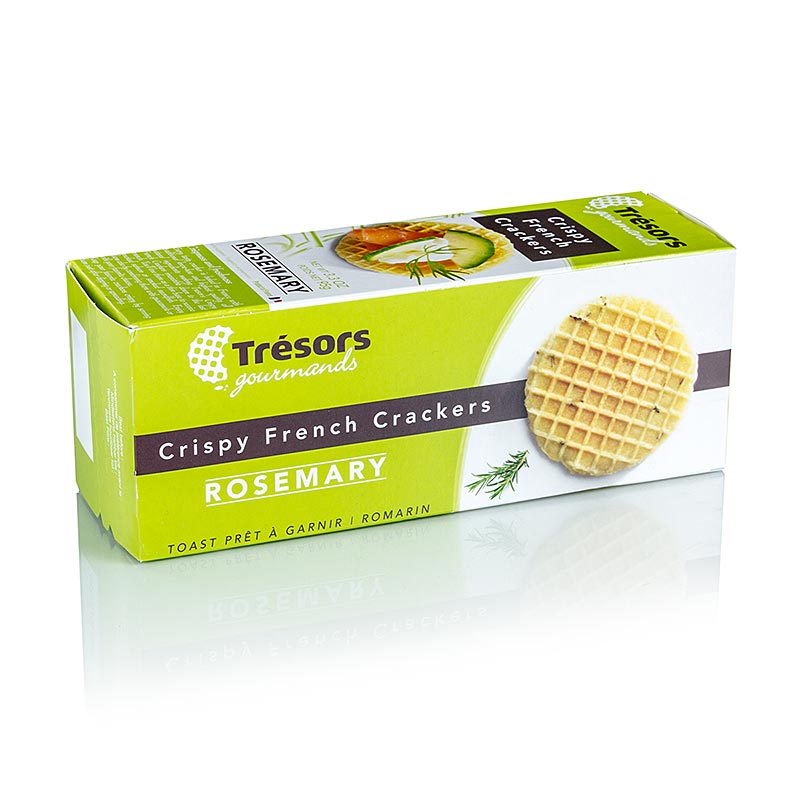 Barsnack Tresors - Crispy franz Mini-Waffel-Cracker mit Rosmarin, 95 g: Delicious and crunchy rosemary-flavored mini-waffle crackers, perfect for snacking