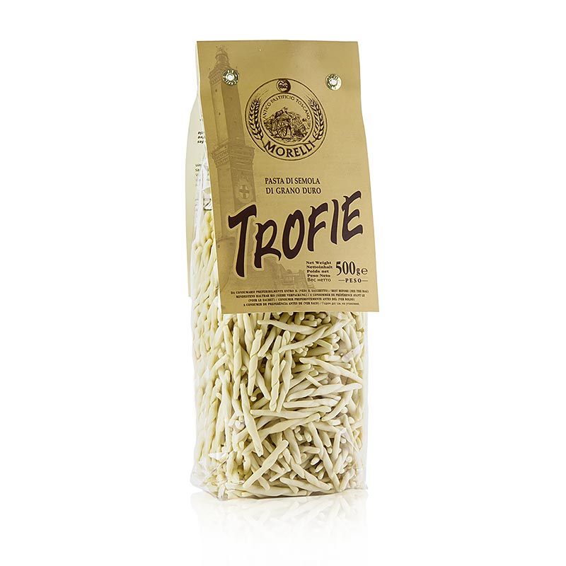 500 g Packung Morelli 1860 Trofie Pasta mit Weizenkeimen, hochwertiges Germe di Grano Produkt