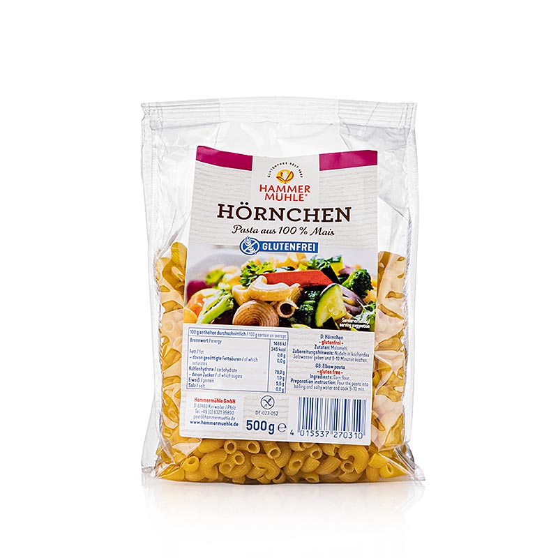 500g of Hammermühle Hörnchen made from maize, lactose and gluten-free