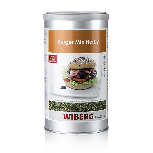 German

Alt-Text: Wiberg Burger Mix Herby, Würzmischung, 400 g - Eine aromatische Mischung aus Kräutern und Gewürzen für saftige und geschmackvolle Burger