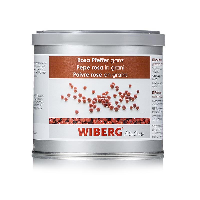 Whole, dried Wiberg Rosa pepper in a 160 g package, perfect for enhancing flavor in a variety of dishes (English)