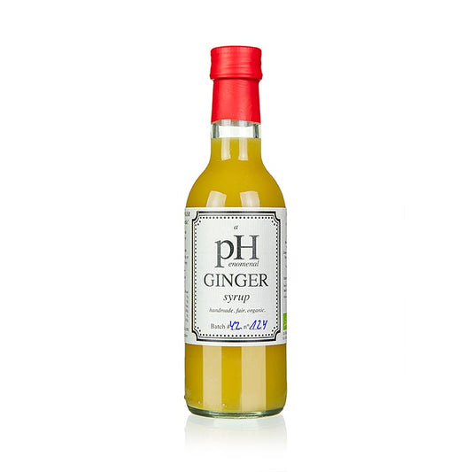 250 ml bottle of vegan and organic pHenomenal Ginger Syrup (Ingwer Sirup)