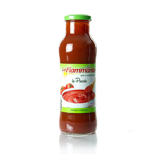 Alt text: A 680g can of La Fiammante Passierte Tomaten, a popular tomato product