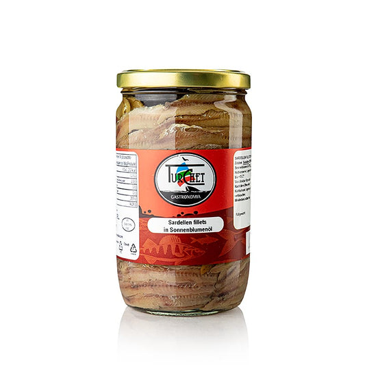 Delicious Sardellenfilets Filetti di Alici preserved in sunflower oil, 700 g, perfect for adding rich flavor to your favorite dishes