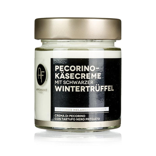 Pecorinocreme mit schwarzem Wintertrüffel, Appennino, 130 g - köstliche cremige Käsesauce mit intensivem Aroma von schwarzem Wintertrüffel, hergestellt in den Bergen des Appennin, Italien