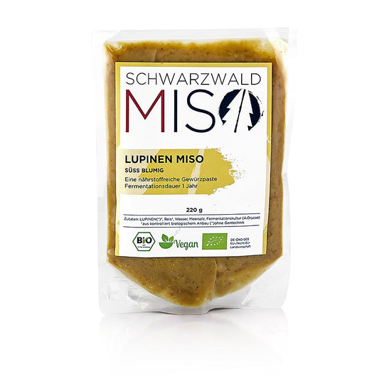 Organic 220g Schwarzwald Miso Lupine Paste, sweet and floral flavor, for a delicious and healthy cooking experience (English)