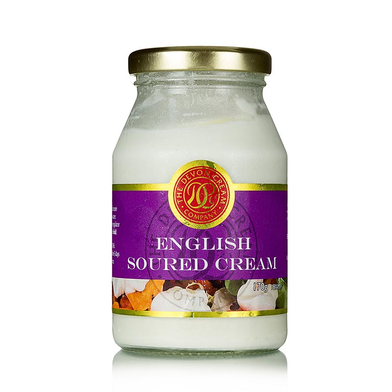 English

Alt text: A 170 g container of Englische Soured Cream, a rich and tangy dairy product commonly used in cooking and baking recipes