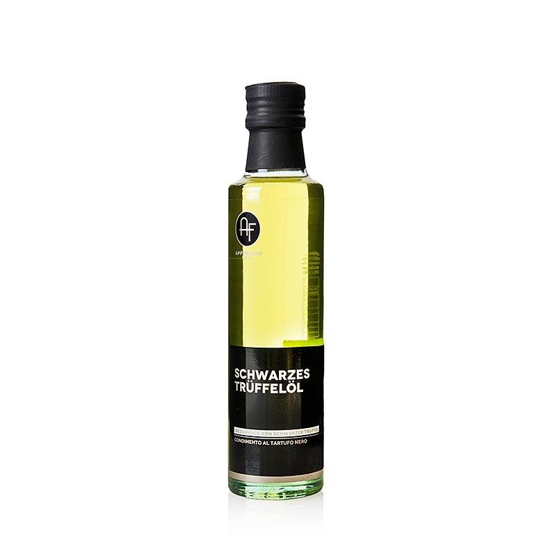 250 ml bottle of Tartufolio Appennino olive oil infused with black truffle aroma