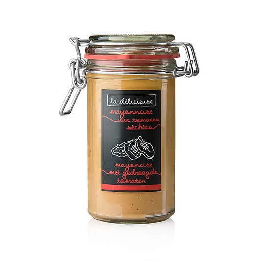 Mayonnaise mit getrockneten Tomaten, La Delicieuse, 250 ml - leckere würzige Mayonnaise mit sonnengetrockneten Tomaten