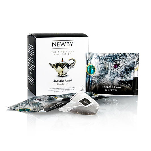 Schwarzer Tee Newby Tea Masala Chai, 37,5 g, 15 Stück, aromatisiert mit Gewürzen und Kräutern