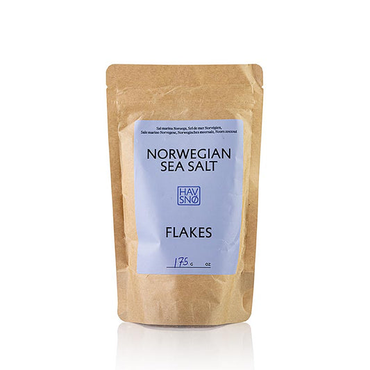 Hand-harvested HAVSNØ Meersalzflocken from North Sea Salt Works in Norway, 175g