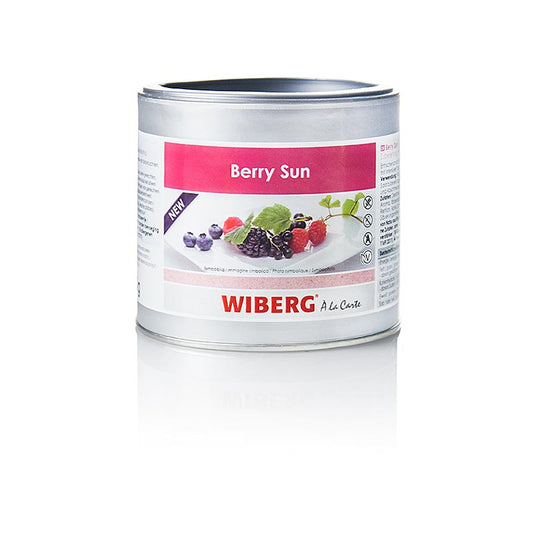 German

Alt text: Wiberg Berry Sun, Zubereitung mit natürlichem Aroma, 300 g - Eine leckere und natürliche Zubereitung für sonnige Beerenaromen in praktischer 300 g Verpackung