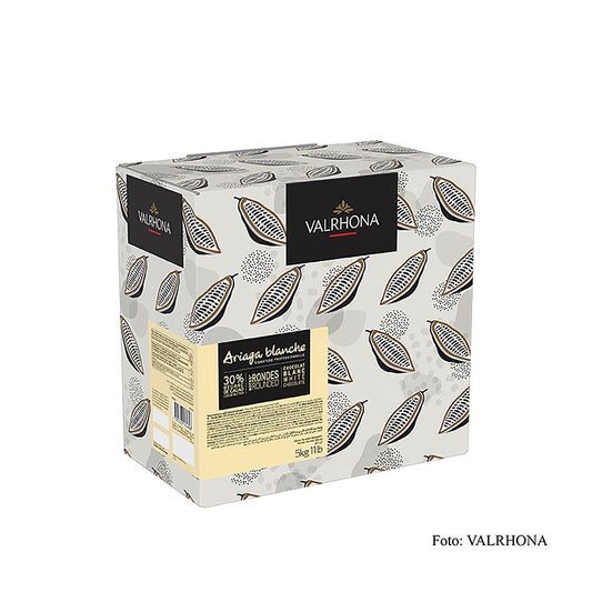 Weiße Schokolade Callets von Valrhona Ariaga Blanchet, 5 kg, 30% Kakaobutter