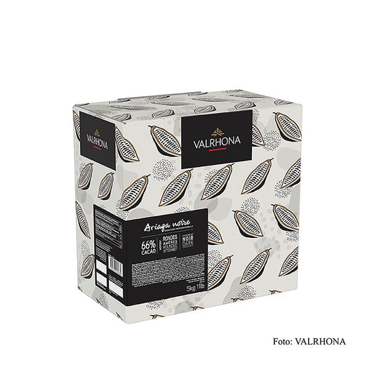 Valrhona Ariaga Noire, dunkle Couverture, Callets, 66% Kakao, 5 kg - hochwertige dunkle Schokolade für professionelle Anwendungen