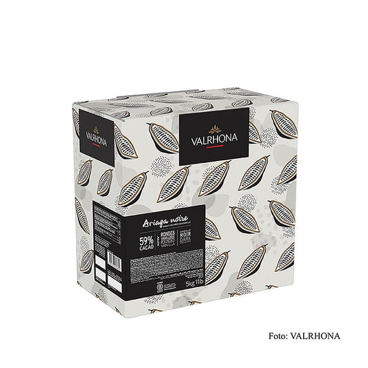 Valrhona Ariaga Noire, Zartbitter Couverture, Callets, 59% Kakao, 5 kg - premium quality dark chocolate for baking and confectionery