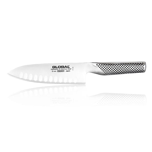 Global G-64 / G-84 Santoku Messer mit Kulle, 16cm, 1 St - Hochwertiges Santoku Messer mit Kulle und 16cm Klinge