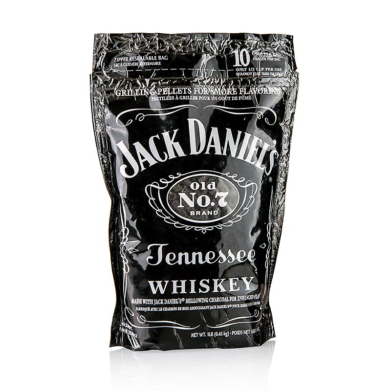 German: Grill BBQ - Räucherpellets aus Jack Daniel´s Wood Chips, hergestellt aus Whiskeyfass-Eiche, 450 g, perfekt zum Verleihen von rauchigem Whiskey-Aroma beim Grillen