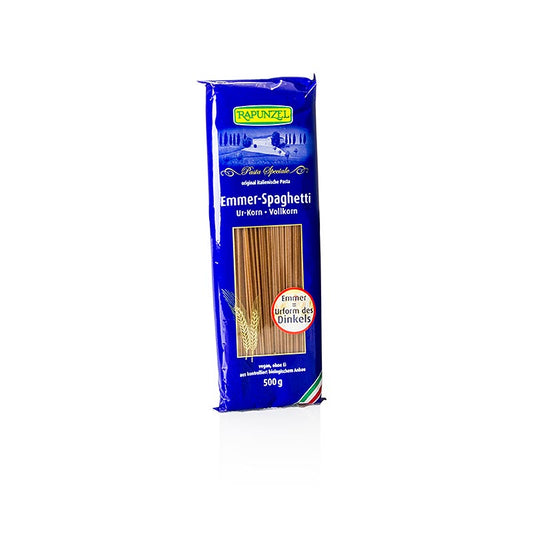 Rapunzel Emmer Nudeln - Spaghetti, Vollkorn, BIO, 500 g, aus biologischem Anbau, lang und dünn, perfekt für gesunde Mahlzeiten