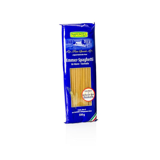 Rapunzel Emmer Nudeln - Spaghetti, Semola, BIO, 500 g - hochwertige biologische Emmer-Spaghetti in 500 g Packung