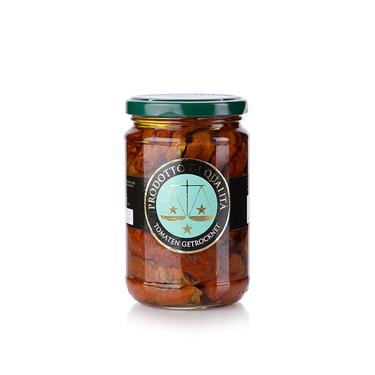 Delicious and sun-ripened La Bilancia dried tomatoes in rich and flavorful sunflower oil, 280g