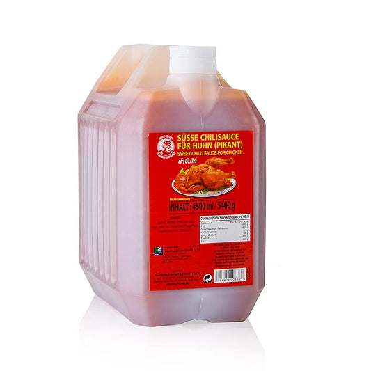 Großartige Gold Label Cock Brand Chili-Sauce für Geflügel in 4,5 l Flasche