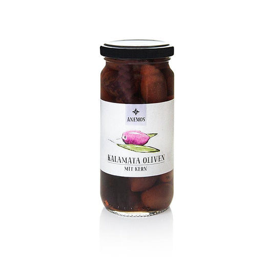 Schwarze Kalamata-Oliven mit Kern in Lake, ANEMOS, 227 g Produktbild