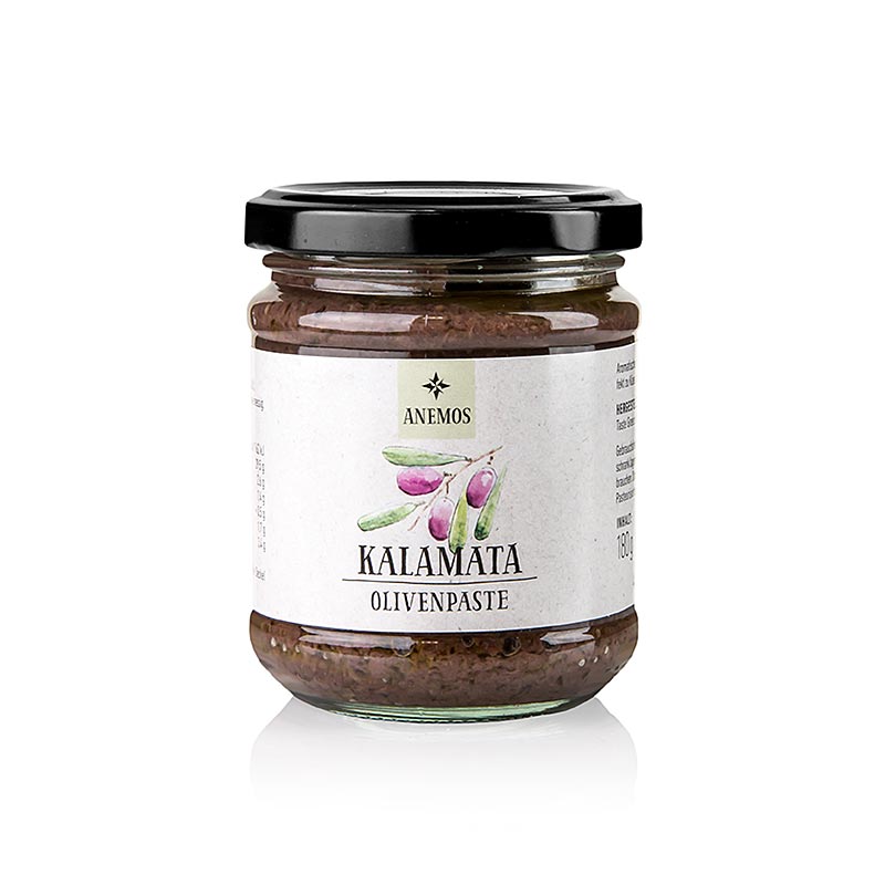 Anemos Oliven-Paste Tapenade, schwarz, hergestellt aus hochwertigen Kalamata-Oliven, 180 g (German)