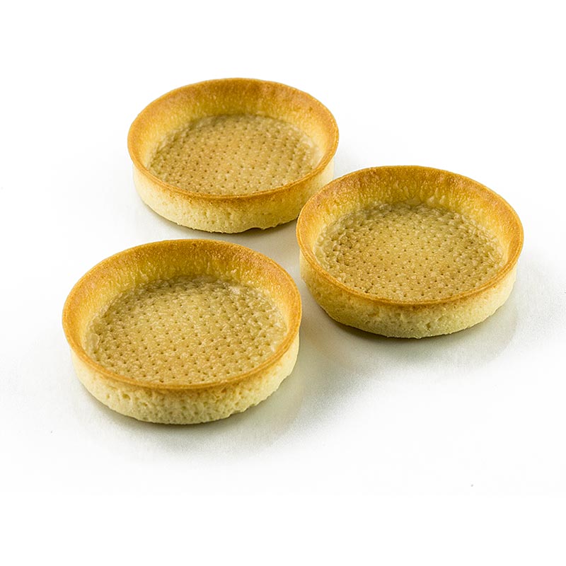 Dessert-Tartelettes - Filigrano, rund, ø 8,3cm, H 2cm, Mürbeteig, 55 St - Leckere runde Tartelettes mit einem Durchmesser von 8,3 cm und einer Höhe von 2 cm, hergestellt aus knusprigem Mürbeteig, 55 Stück