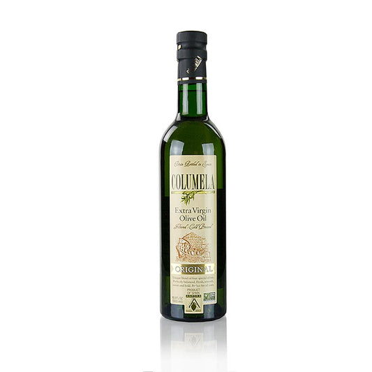 500 ml bottle of Natives Olivenöl Extra, Columela Cuvee, premium extra virgin olive oil from Spain, perfect for cooking and dressing (English)