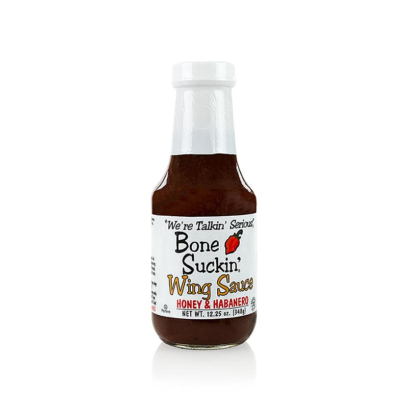 Bone Suckin´ Chicken Wing Sauce - Honey-Habanero, Ford´s Food, 290 ml, perfect for adding sweet and spicy flavor to your chicken wings (English)