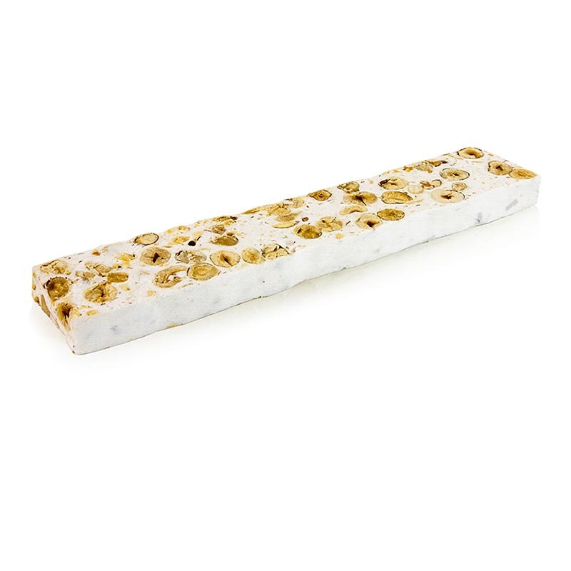 Delicious Italian Torrone with roasted hazelnuts, soft 180g bar, perfect treat