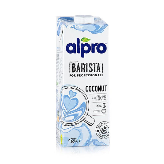 Sojadrink Barista for Professional with Coconut Flavor, alpro, 1 liter, ideal for professional use in coffee shops and cafes