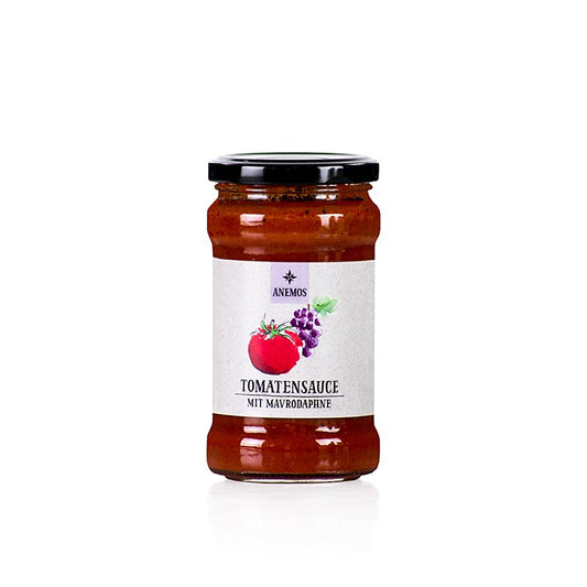 ANEMOS Tomaten-Mavrodaphne Pastasauce, 280 g: Eine köstliche Sauce aus sonnengereiften Tomaten und Mavrodaphne-Trauben, perfekt für Pasta-Gerichte